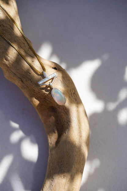 Faceted Ethiopian Opal Necklace