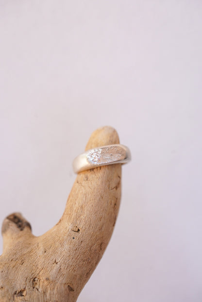 Engraved Diamond Ring- Size 6.25