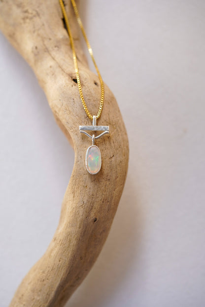 Faceted Ethiopian Opal Necklace