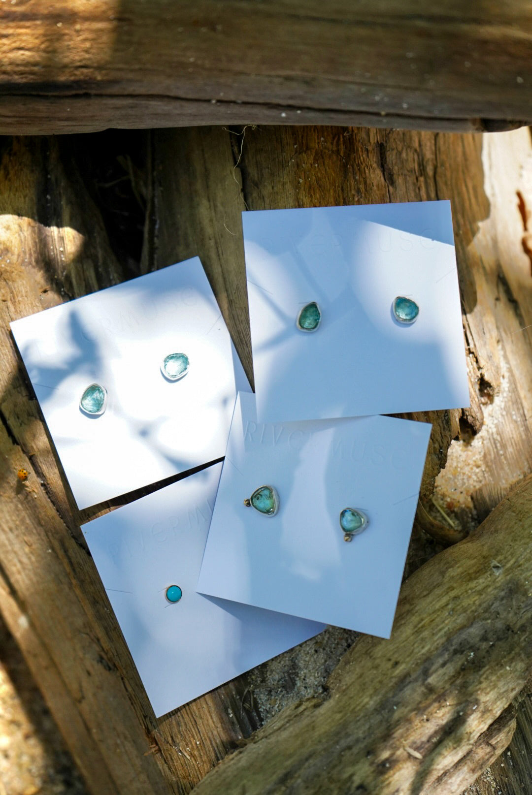 Aquamarine + Turquoise Post Earrings