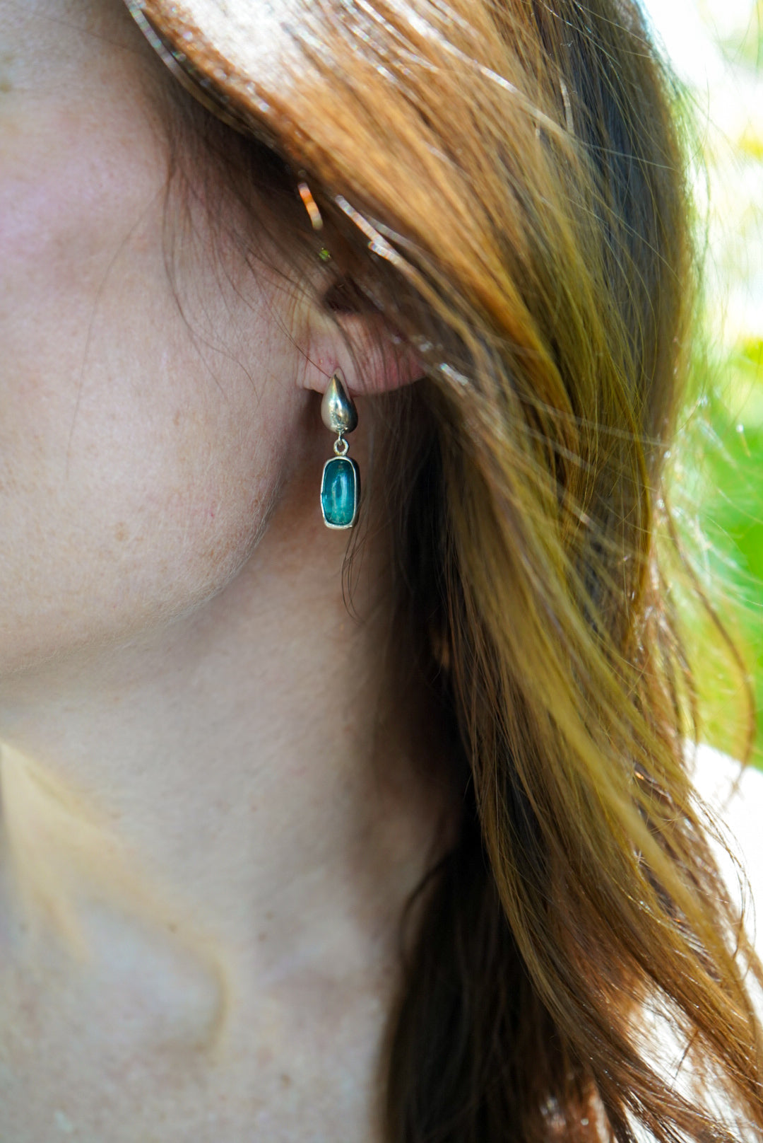 Kyanite Huggie Earrings