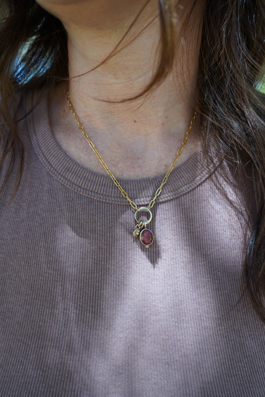 Sunstone + Sun + Diamond Necklace