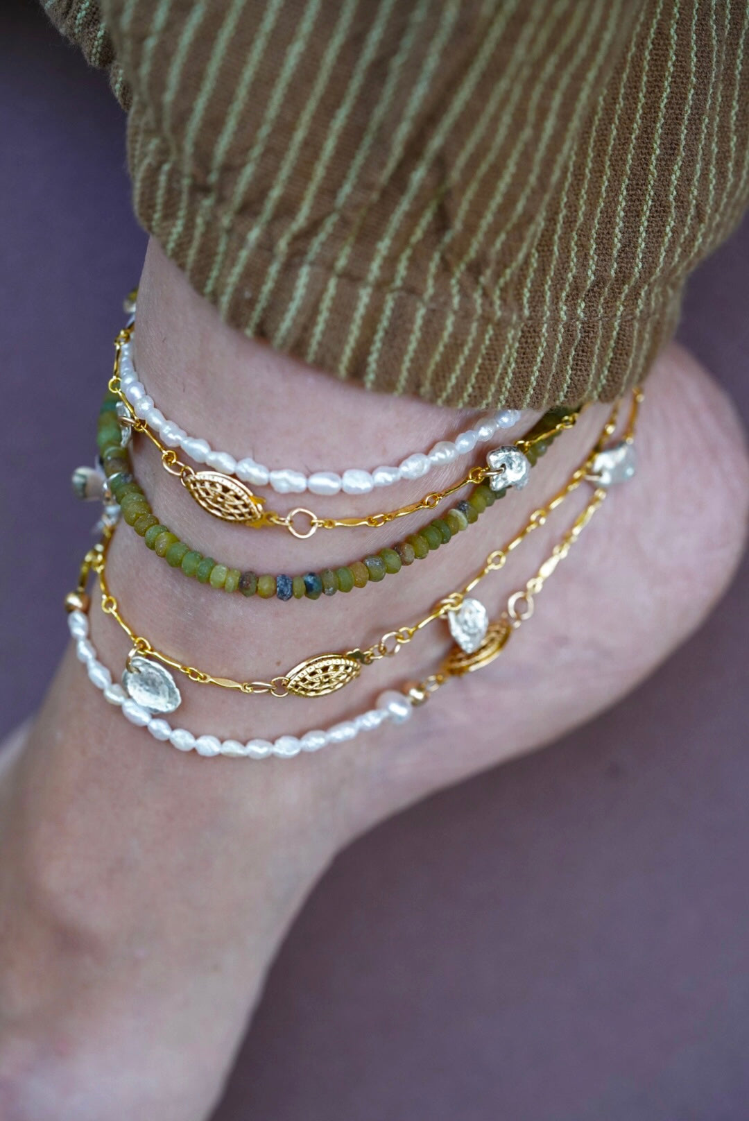 Pearl + Nereid's Tear Anklet