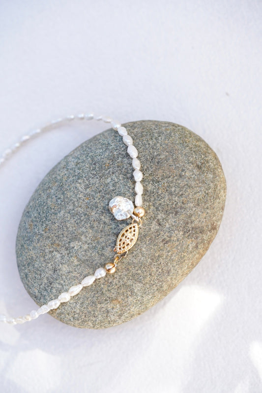 Pearl + Nereid's Tear Anklet