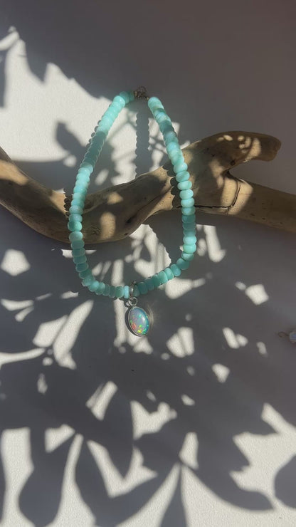 Peruvian Opal + Ethiopian Opal Baroque Pearl Necklace